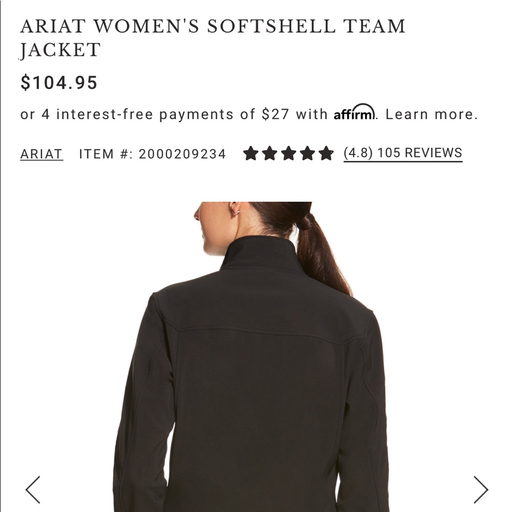 Ariat black softshell jacket - Picture 3 of 4